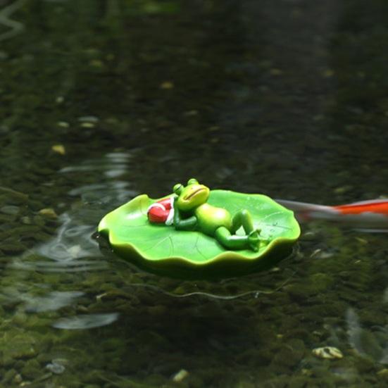 Floating Frog Ornament Waterproof Detailed Pool Decor Frog Sculpture Eco-friendly Floating Figurine Craft for Pond Pool Fish Tank