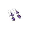 Dainty Amethyst Earrings: Vintage 925 Sterling Silver
