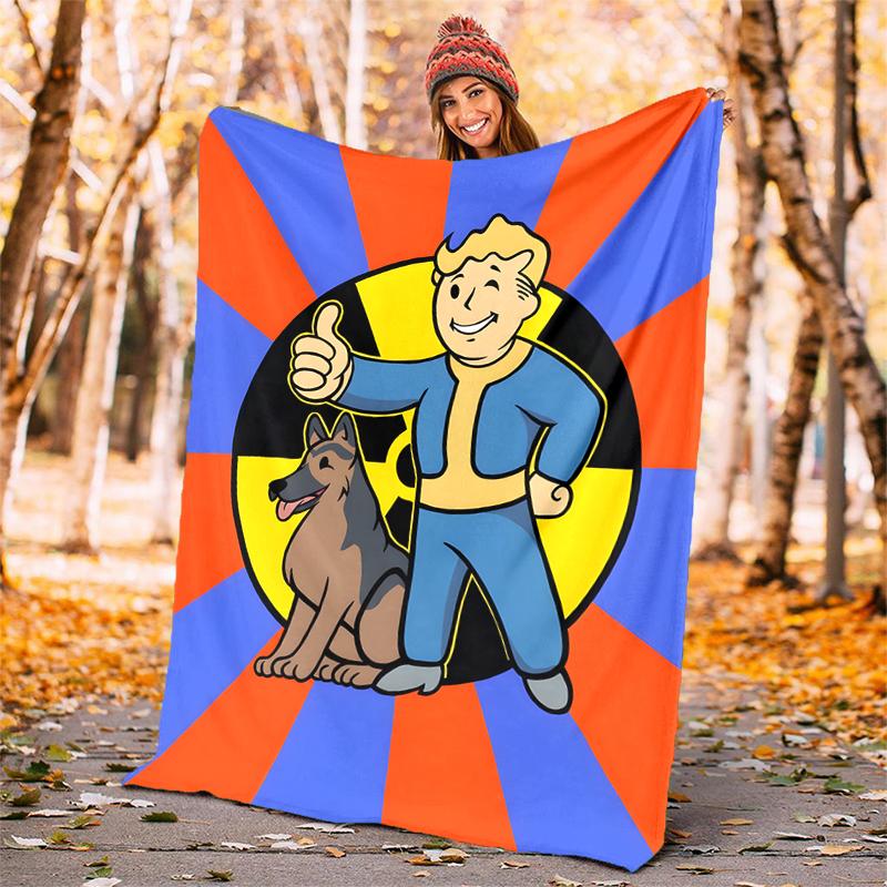 Vault-Tec Flannel Blanket Soft All-Season Throw, Design for Camping, Car Travel, Hiking Sofa, Bed, Office Perfect Gift for Parties