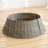 Rustic Christmas Tree Collar  Woven Wicker Tree Base Stand Cover For Artificial Holiday Decoration Ring Skirt Basket For Tree, Natural & Stable