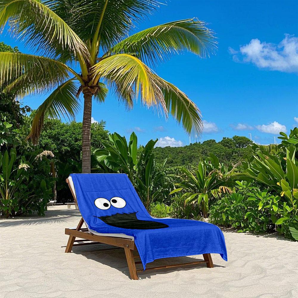 Лицо Cookie Monster Пляжное полотенце Быстросохнущее Дорожное полотенце Унисекс Мягкое Удобное Быстросохнущее Портативное для Мужчин Женщин Пляжа