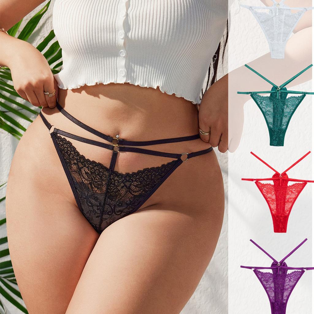 Трусики-стринги женские кружевные стринги большого размера сексуальное нижнее белье с двойным поясом женские стринги сплошные женские трусы дышащие ультратонкие сексуальное нижнее белье