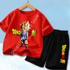 2026 Anime Cool Goku Dragon Ball Z Boys CosPlay Short Sleeve Shorts with Pocket Beach Pants Breathable T-shirt Kids Suit