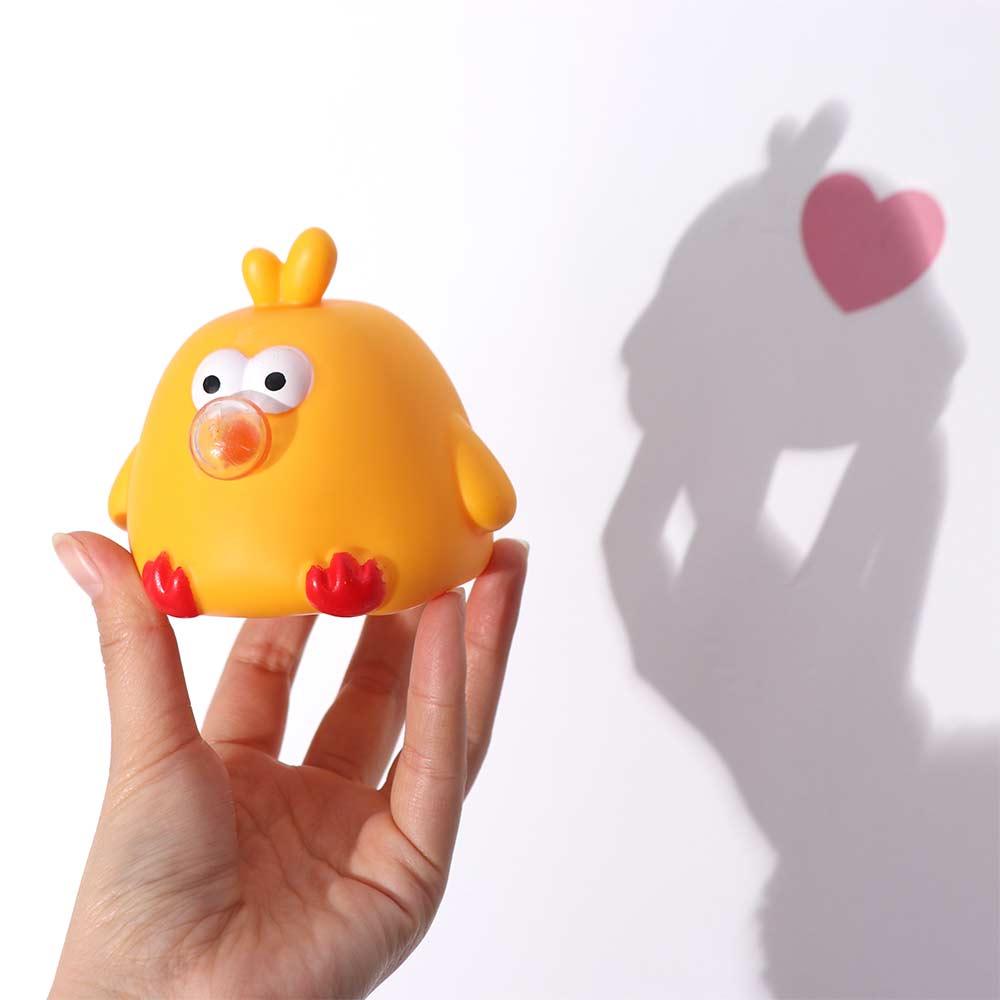 Blow Bubble Squeeze Toys Yellow Chicken Cartoon Knead Toy Animal Vent Toy Pinch Toys Gift