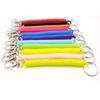 Elastic Spring Lanyard Stretch Wristband Unisex Wrist Coil Key Cord Clasp Spiral Stretch Keychain Spring Rope Key Ring