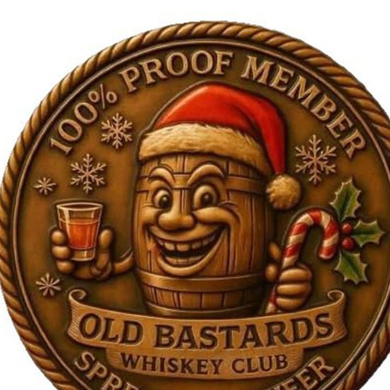 Old Bastard Whiskey Club Coin Holiday Vintage Whiskey Challenge Coin for Men Whiskey Lovers Bar Collectors