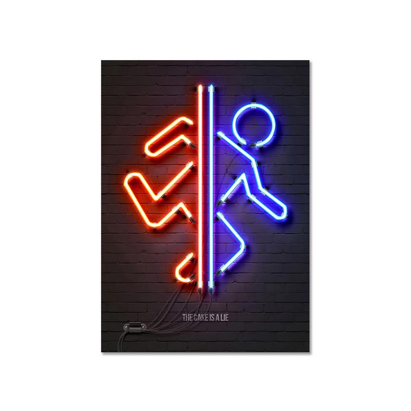 Модный ретро игровой неоновый постер и принты, современная картина на холсте, настенная художественная картина для мальчика-геймера, украшение для спальни, дома