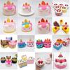 Simulation Strawberry Birthday Cake Squeeze Toy PU Decompression Squishy Fingertip Toy Pony Cake Pressure Relief