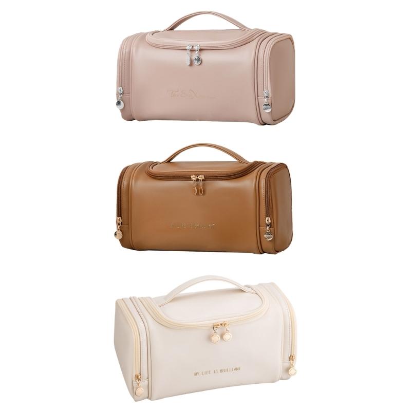 Большая дорожная косметичка для женщин и девочек из искусственной кожи, органайзер для макияжа, женские туалетные сумки, сумка для хранения