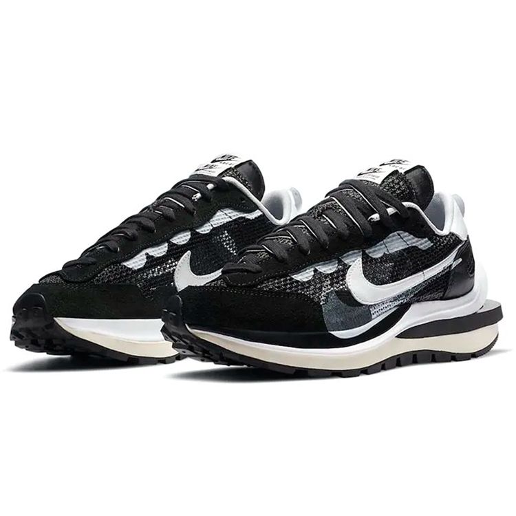 Sacai x Nike VaporWaffle Черно-белые Унисекс Кроссовки Summit-White Pure-Platinum CV1363-001