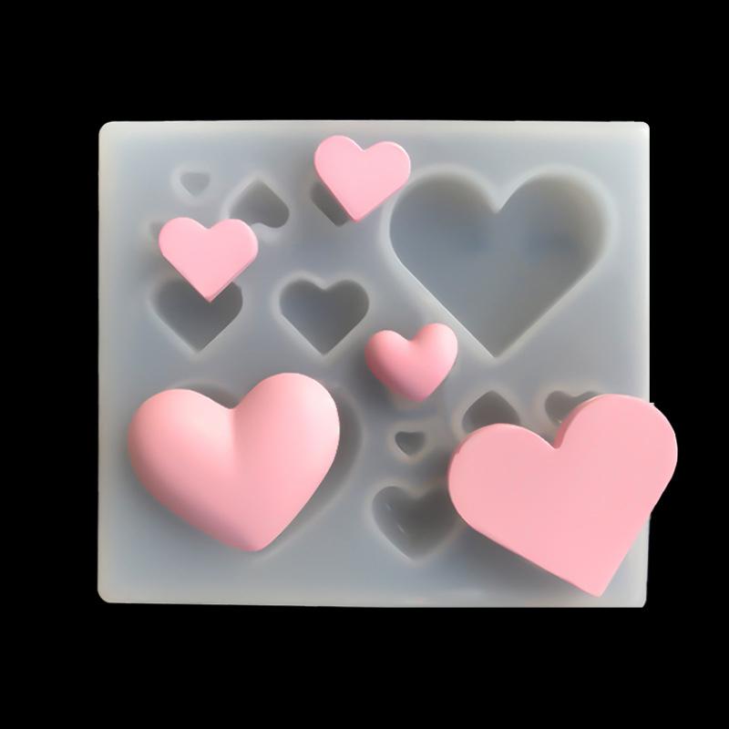 3D Love Heart Shape Silicone Mold Epoxy Resin Kitchen Cake Baking Decoration Chocolate Mold Diy Jewelry Earrings Pendant Tools