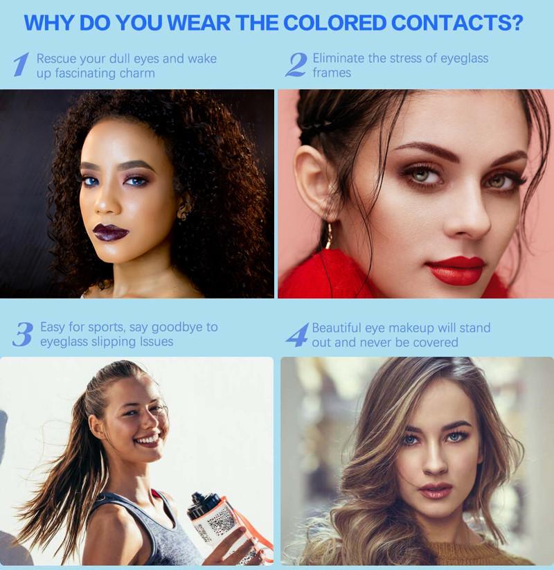 Eyeshare 1pair Gray Color Contact Lenses for Eyes Natural Soft Lens 14.5mm Big Eyes Contacts Annual Use