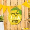 Wooden Summer Lemon Signs Cartoon Welcome Hanging Board Lemon Wall Ornaments For Home Room Party