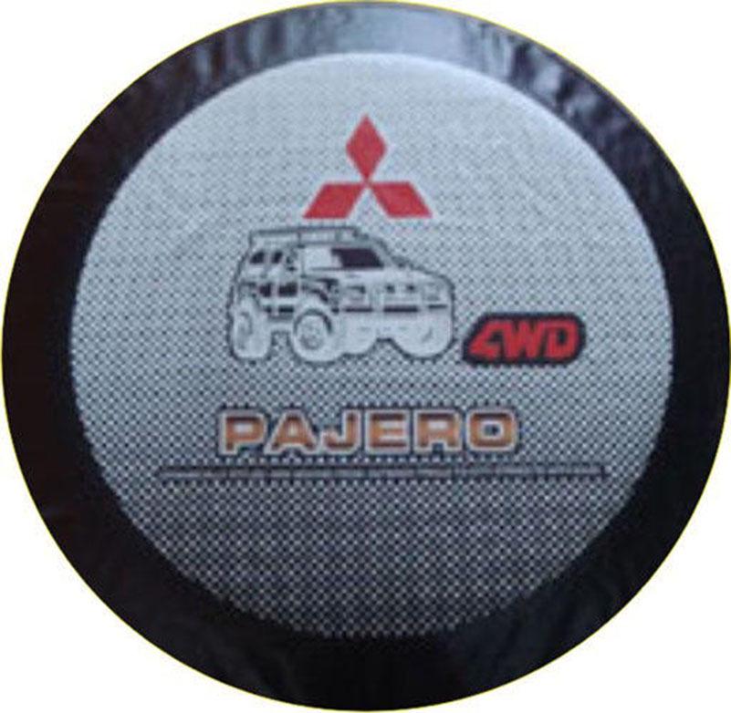 Черно-золотой чехол на запаску из ПВХ-кожи для Mitsubishi Pajero V73 Cheetah - Универсальная посадка для внедорожников.