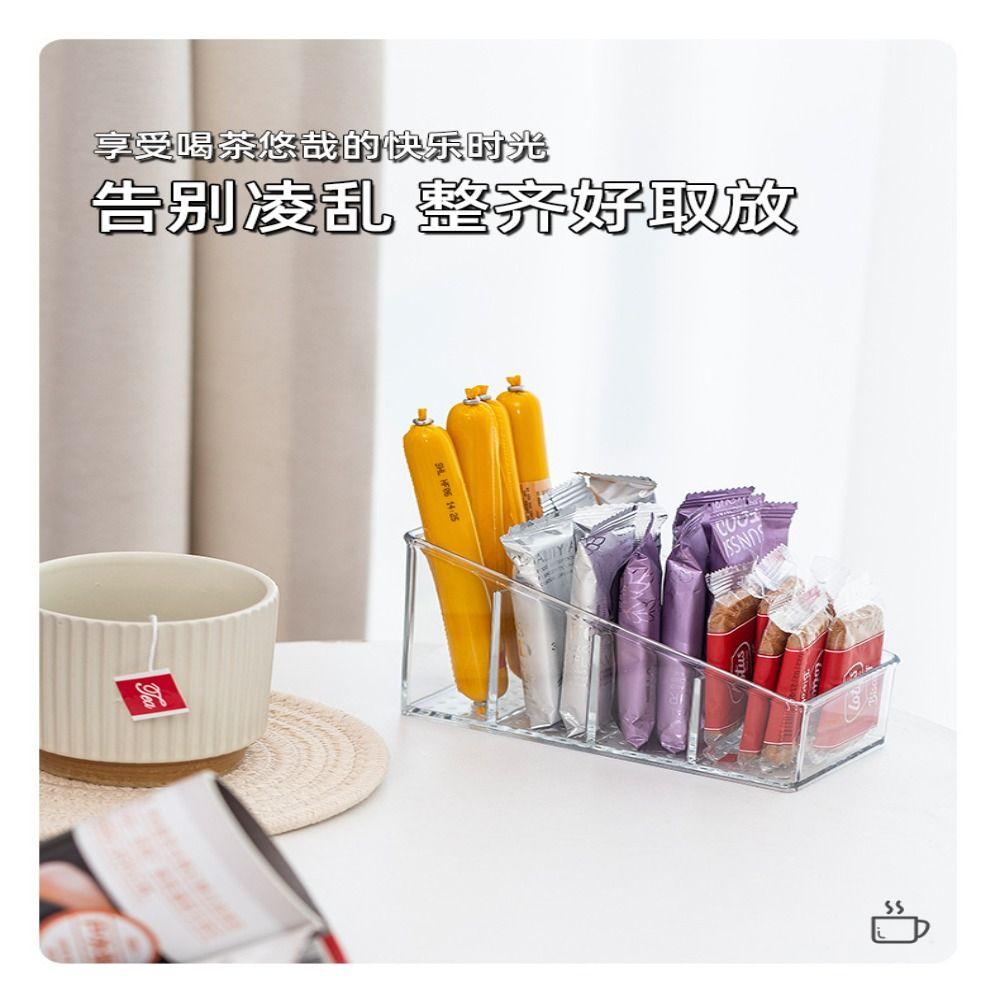 Органайзер для макияжа с 4 отделениями Прозрачный Прозрачный ящик для хранения Модная Стойка для хранения Хранение