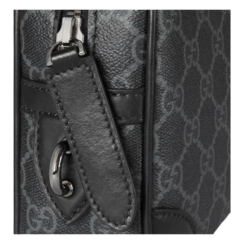Gucci Бренд GG Emblem узор из букв застежка-молния тканевая косметичка маленький размер мужская черная