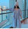 2022 Summer Maternity Puff Sleeve Dress: Lightweight, Loose Fit, Belly-Covering, Age-Reducing