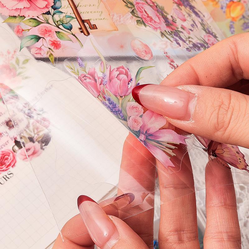 30 шт. Горный цветок бабочка нарезка пленка наклейка наклейка книга ПЭТ наклейка наклейка книга ручной работы коллаж материал