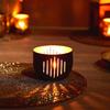 Ornamental Iron Tea Light | Stylish | for Indoors & Outdoors Décor (Matt Black with Gold)