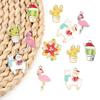 10pcs/lot Alloy Drop Oil Pendants Flower Alpaca Cactus Shaped Charm For DIY Fashion Christmas Necklace Earrings Jewelry Gifts