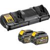 Pack De 2 Batteries XR Flexvolt Li-Ion 18 - 54 V 6 Ah + Chargeur Double - DEWALT - DCB132T2