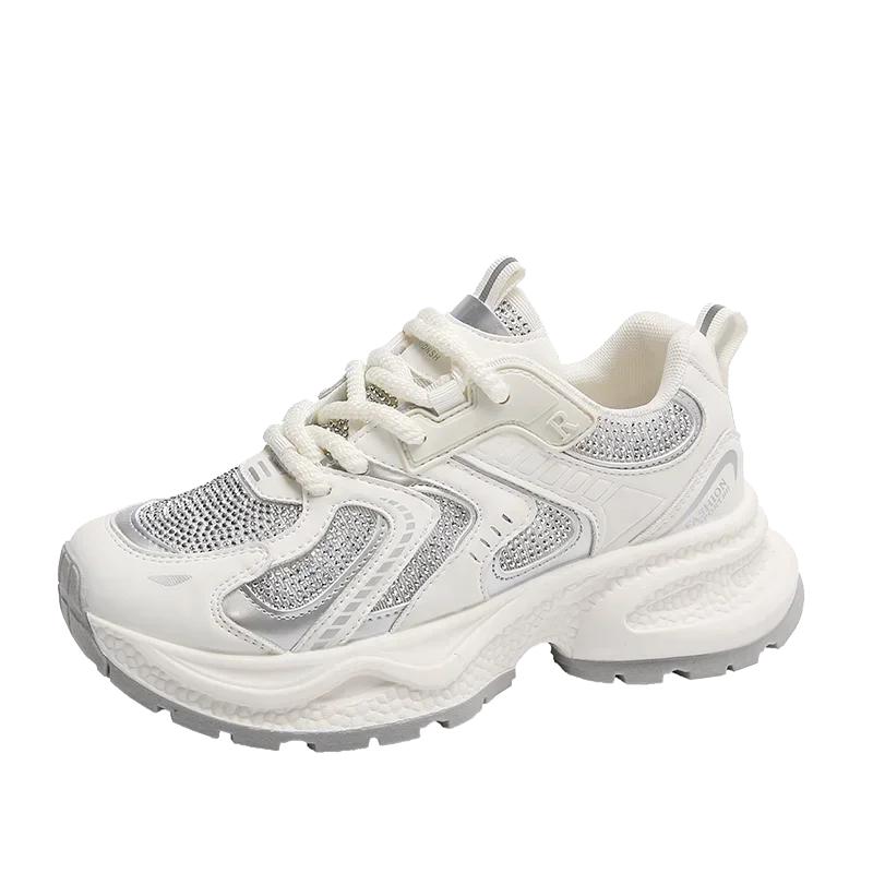 Женская обувь на толстой подошве, сетчатая, увеличивающая рост, прозрачная, повседневная, спортивная обувь, женские кроссовки