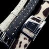 Б/У Новый на батарейках FENDI Gyro Haraco с запасным ремешком Женские часы из нержавеющей стали кварцевые QZ черный циферблат