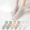 Women's Summer Thin Mesh Breathable Antiodor Sweat Absorbing Short Cotton Socks