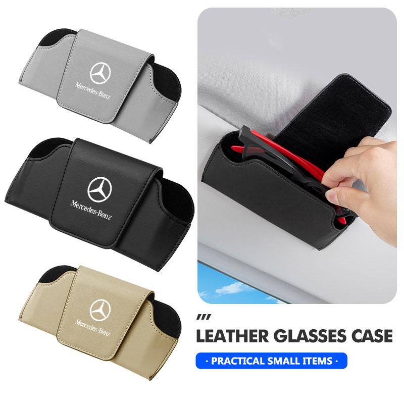 Car Glasses Case Organizer Sun Visor Storage Eyeglass Box For Mercedes Benz W202 W212 W126 W140 W168 W177 CLS GLE GLC GLS CLA ZACDE1