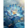 5d DIY Алмазная картина, вышивка крестом, голубой лотос, алмазная вышивка, мозаика, цветы, полный круглый дрель, домашний декор