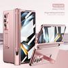 Чехол с магнитным шарнирным кронштейном для Samsung Galaxy Z Fold 5 4 3 5G, чехол с S Pen, полная защита с пленкой для объектива для Z Fold3 Fold4