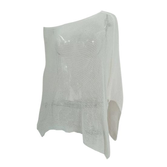 Женская накидка-шаль из сетки с асимметричным подолом, легкий летний пуловер, дорожная одежда-обертка