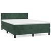 3141188 vidaXL Lit à sommier tapissier et matelas Vert foncé 140x200cm Velours