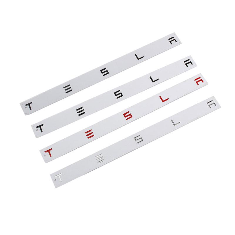 1pcs 3D ABS Logo Tesla Emblem Letters Car Trunk Badge Rear Letter Label Electroplated For MODEL 3 MODEL S X Modified accessories