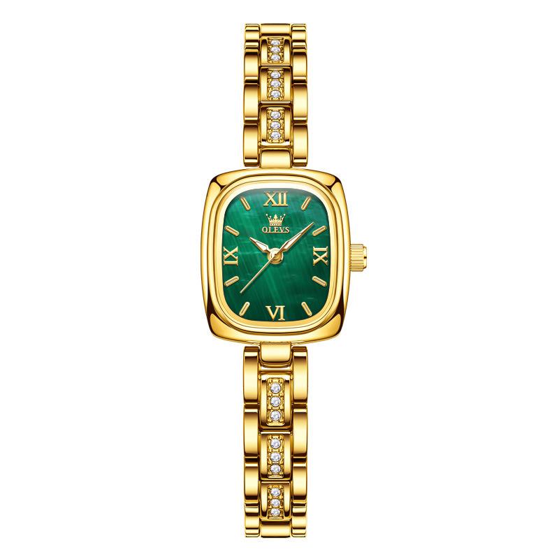 OLEVS Женские изысканные минималистичные часы-браслет с квадратным циферблатом в стиле ретро, кварцевые