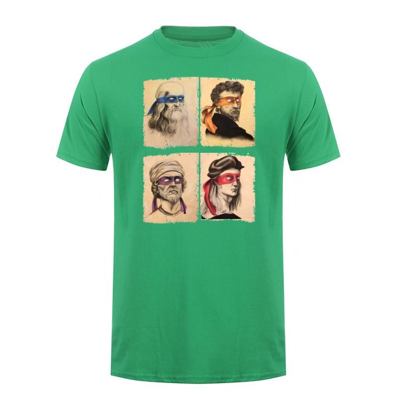 Funny Italian Artists Turtles Art Lovers Gift Tshirt Ninja Short Sleeve Humor Tee Shirt Oneck Funny Tops Dy336