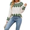 Women's Autumn and Winter Retro Jacquard Round Neck Long Sleeve Pullover Jumper