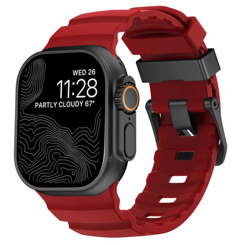 Спортивные силиконовые ремешки для Apple Watch Ultra2 ремешок 49мм 45мм 44мм 46мм 42мм Аксессуары Correa браслет iwatch Серия 9 8 7 SE 10
