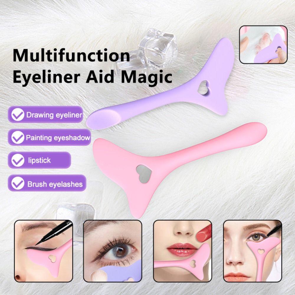 2Pcs Eyeshadow Eyeliner Aid Tool Silicone Mascara Drawing Aid Eyeliner Stencils Wing Tips  Beginner