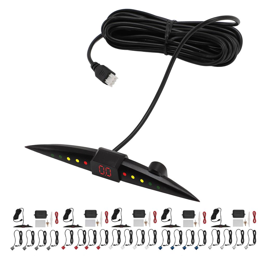 Car Reverse Backup Radar System 4 Parking Sensors LED Display Buzzer Beep Alarm Indicator for Safe D