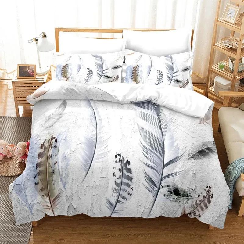 Новые комплекты пододеяльников Feather Soft для взрослых Западный комплект постельного белья Высококачественный Премиум Египетский Хлопок House De Couete Постельное белье 2/3 шт.