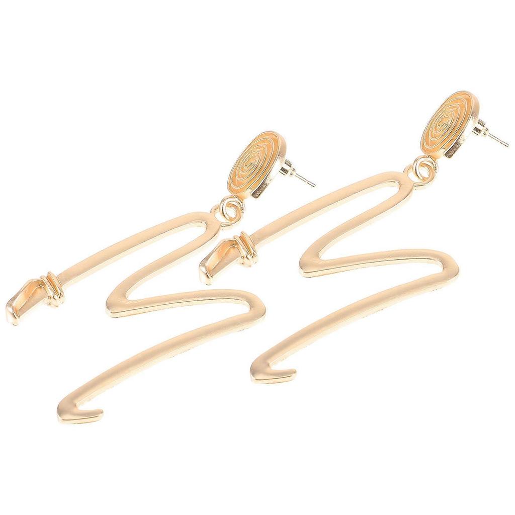 Metal M Letter Earrings for Women Ear Studs 1Pair Golden Stylish Jewelry