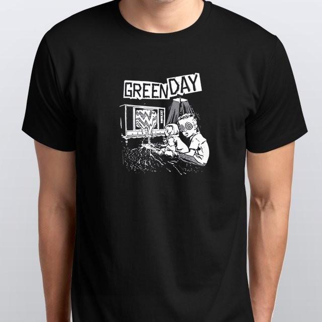 G-green Day Рок-группа Музыка Унисекс Футболка S M L XL XXL 3 4 XL Черный