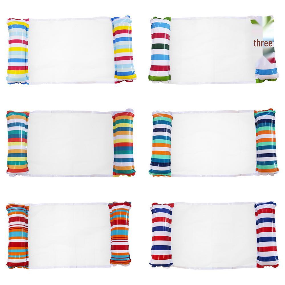 Складной полосатый гамак для бассейна: Надувной матрас-реклайнер нового стиля с сеткой