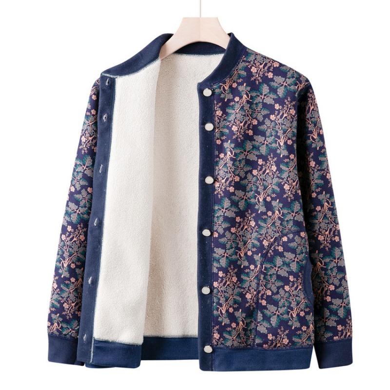 Мама осенняя вязаная куртка-свитер новая для среднего и пожилого возраста повседневный свитер кардиган женский бабушкин топ для пожилых