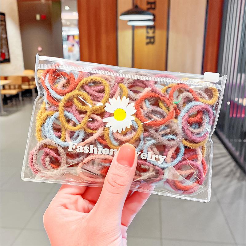 100 шт./пакет Простые практичные маленькие резинки для волос для девочек и детей, эластичные резинки для волос, аксессуары, резинка для волос, кольцо, головной убор