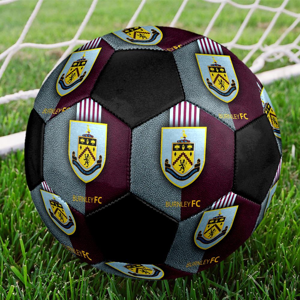 Burnley Football Club Soccer Ball, colorful, suitable for all ages, machine-stitched, PVC material, competition grade, durable and high bounce