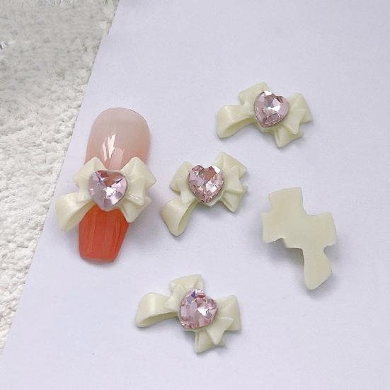 10 шт., подвески для ногтей с бантом, сердце дракона, смола, 3D, экологически чистые аксессуары для дизайна ногтей для красивых и очаровательных ногтей