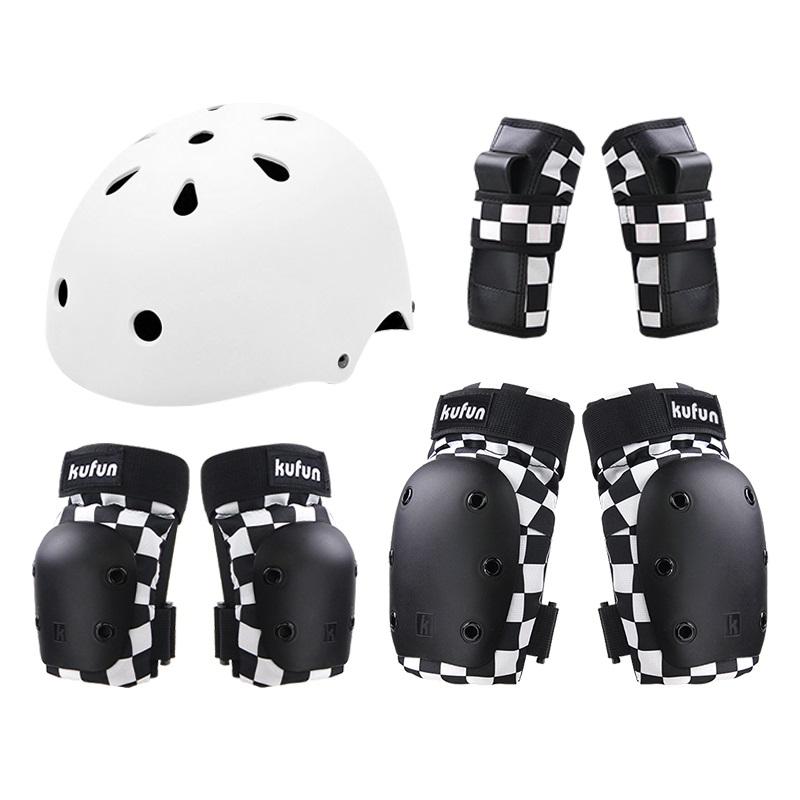 KUFUN Sport защитный комплект наколенник локоть скейтборд катание на коньках девочки мальчики розовый мужчины женщина протектор роликовые коньки жесткий
