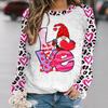 Valentine's Day Plus-size Women's Printed Festival Long-sleeved T-shirt